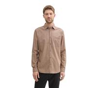 TOM TAILOR Herren Regular Fit Hemd mit Hahnentrittmuster,36017 - Navy orange Checked Structure, L