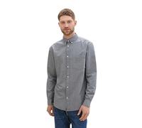 Tom Tailor Herrenhemd Oxford 28941 – Regular Fit, Logo-Stickerei, Navy Chambray, L