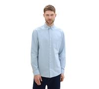 Tom Tailor Herrenhemd Oxford 35960 Regular Fit Light Blue Chambray mit Logo-Stickerei L