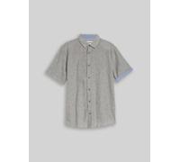 Tom Tailor - Regular Fit Kurzarmhemd mit Leinenanteil faded leaf green chambray - Gr. - XXXL