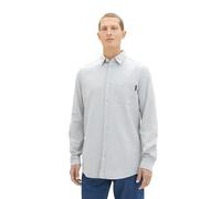 TOM TAILOR Herren Regular Fit Oxford Hemd mit Brusttasche, grey mint chambray, L
