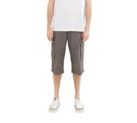 TOM TAILOR Herren Relaxed Fit Overknee Cargo Shorts, grey geometric structure, 27