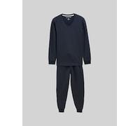 TOM TAILOR Herren Ripp Pyjama-Set, blau, Uni, Gr. 56