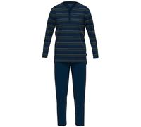 Schlafanzug TOM TAILOR "Pyjama Pyjama lang", Herren, Gr. XL, bunt (dunkelblau, grün), Obermaterial: 100% Baumwolle CO., Homewear-Sets Schlafanzug (10315828-XL) dunkelblau, grün