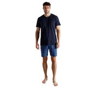 Shorty TOM TAILOR, Herren, Gr. 52, blau, mittel, karo, Single Jersey, Obermaterial: 100% Baumwolle, Homewear-Sets Shorty, aus Baumwolle, Single Jersey, erhältlich in mehreren Konfektionsgrößen (881873