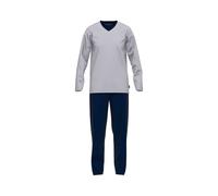 TOM TAILOR Herren Schlafanzug - Pyjama, Baumwolle, V-Ausschnitt, Logo, einfarbig, lang XXL Mehrfarbig