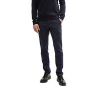 Tom Tailor Chino-Hose TRAVELER Slim Fit Stretch-Piqué mit Gürtel Navy Zig Zag Structure W31 L32