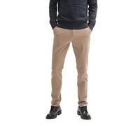 TOM TAILOR Herren Slim Fit Chino Hose aus Stretch Piqué mit Gürtel, 36161 - Beige Zig Zag Structure, 36/32