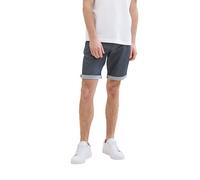 TOM TAILOR Herren Slim Fit Chino Shorts mit Gürtel, navy white quilted dobby, 33
