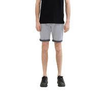 TOM TAILOR Herren Slim Fit Chino Shorts mit Gürtel, white navy quilted dobby, 38