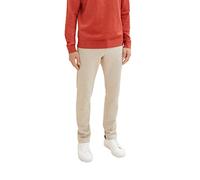 TOM TAILOR Herren Slim Fit Piqué Chino Hose im Jogger-Style mit Gummibund, 29114 - Beige Pique Melange, 36/32