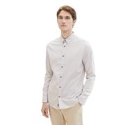 TOM TAILOR Herren Slim Fit Satin Hemd, 34621 - White Multi Grid Design, M