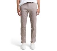 Tom Tailor Herren Slim Fit Stretch Chino Mit Gürtel Hose, 39128 - White Brown Zig Zag Structure, 38W / 34L EU