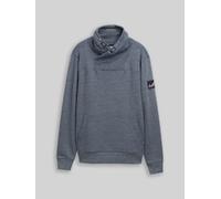 TOM TAILOR Herren Snood Sweatshirt in Melange-Optik, blau, Meliert, Gr. XXXL