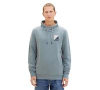 TOM TAILOR Herren Snood Sweatshirt mit Print, grey mint, XL