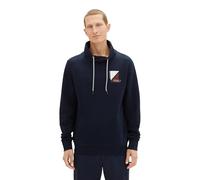TOM TAILOR Herren Snood Sweatshirt mit Print, sky captain blue, M