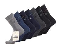 TOM TAILOR Socken - 7er Box Baumwollsocken für Altag und Freizeit - schlichte Herrensocken mit Sortierhilfe - Größe 39-42 und 43-46, Farben:grey melange, SockSizes:43-46