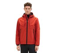 TOM TAILOR Herren Softshell-Jacke mit Kapuze, 34109 - Fire Red, S