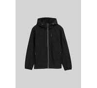 TOM TAILOR Herren Softshell Jacke mit Kapuze, schwarz, Uni, Gr. S