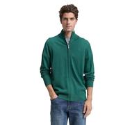 Tom Tailor - Strickjacke mit Stehkragen jasper green melange - Gr. - XL