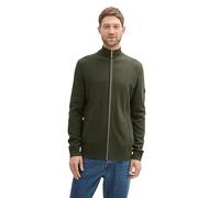 TOM TAILOR Herren Strickjacke aus Baumwolle, 36230 - Rosin Green Melange, XL