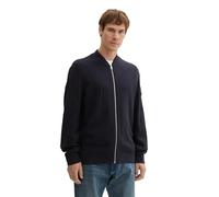 TOM TAILOR Herren Strickjacke mit Reißverschluss,13160 - Knitted Navy Melange, XL