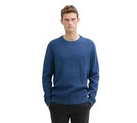 TOM TAILOR Herren Strickpullover aus Baumwolle, 36918 - Navy Blue Structure Twotone, XXXL