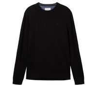 TOM TAILOR Herren Strickpullover - Basic Crewneck Knit, Feinstrick, Baumwolle, Regular Fit Schwarz / 3XL XXXL Schwarz