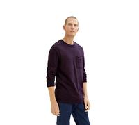 TOM TAILOR Herren Strickpullover mit Brusttasche 1033653, 30968 - Navy Red Structure, M