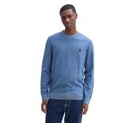 Tom Tailor Herren Strickpullover mit Logo-Badge, 36914 - Midsummer Blue Multicolor, XXXL