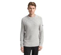 TOM TAILOR Herren Strickpullover mit Strukturmix, grau, Meliert, Gr. M