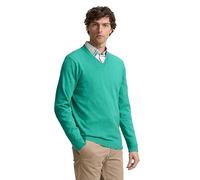 TOM TAILOR Herren Strickpullover mit V-Ausschnitt, 37437 - Bright Jade Green Melange, M