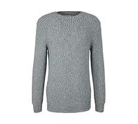 TOM TAILOR Herren Strukturierter Strickpullover 1030132, 29230 - Navy White Green Mouline, 3XL