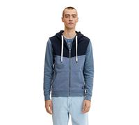 TOM TAILOR Herren Sweatjacke in Colourblocking 1033016, 30409 - China Blue Injected Stripe, S