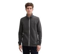 TOM TAILOR Herren Sweatjacke mit Stehkragen 1021269, 11086 - Dark Grey Melange, XL
