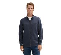 TOM TAILOR Herren Sweatjacke mit Stehkragen 1021269, 19024 - Sky Captain Blue White Melange, M
