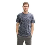 TOM TAILOR - Basic T-Shirt in Melange-Optik navy white inject L