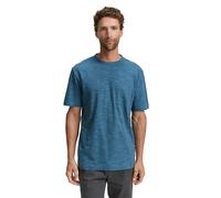 Rundhalsshirt TOM TAILOR, Herren, Gr. M, real teal blau multi inject, Single Jersey, Obermaterial: 85% Baumwolle, 15% Polyester, meliert, modisch, Shirts, in melierter Optik (56599362-M) real teal bla