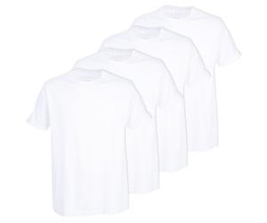 TOM TAILOR Herren T-Shirt, 4er Pack - Lucky T, Halbarm, Rundhals, einfarbig Weiß M