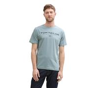 Tom Tailor T-Shirt aus Baumwolle mit Logo-Print grey mint XXL