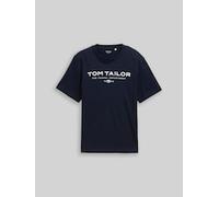 Tom Tailor Herren T-Shirt aus Baumwolle mit Logo-Print