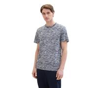 TOM TAILOR Herren T-Shirt in Space Dye Optik, navy multicolor spacedye, M