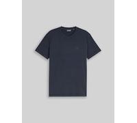 TOM TAILOR Herren T-Shirt mit Logo-Print, blau, Uni, Gr. S