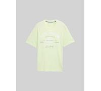 TOM TAILOR Herren T-Shirt mit Logo-Print, grün, Uni, Gr. XXL