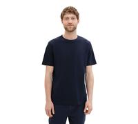 Tom Tailor T-Shirt mit Piqué-Struktur – Herren, Rundhals, 95% Baumwolle/5% Elasthan – Weiß L