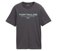 TOM TAILOR Herren T-Shirt - T-Shirt with Print, Rundhals, Regular Fit, Baumwolle XXL Grau