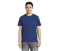 TOM TAILOR Herren T-Shirts/Tops Gemustertes T-Shirt Blue Water Coral Design,M,23450,6000