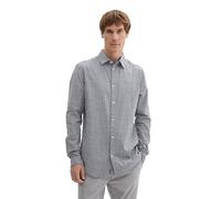 TOM TAILOR Herren Tailliertes Hemd mit Karomuster,36420 - Navy White Dobby Vichy, M