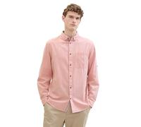 TOM TAILOR Herren Tailliertes Hemd mit Turn-Up Ärmeln, orange horizontal structure, M