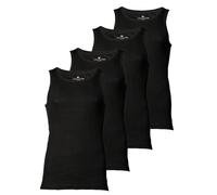 TOM TAILOR Herren Tanktop, 4er Pack - Unterhemd, Garron S, einfarbig XL Schwarz